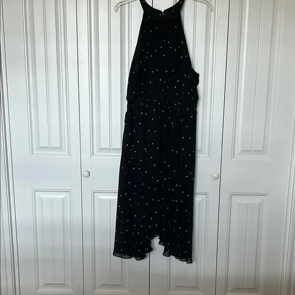 City Chic Black Dress with White Dots - Picture 3 of 9